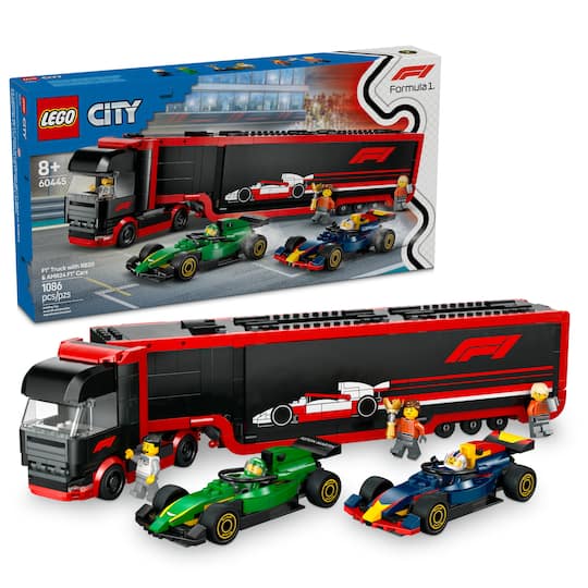 LEGO® City F1® Truck with RB20 & AMR24 F1® Cars Toy Racing Transporter Set